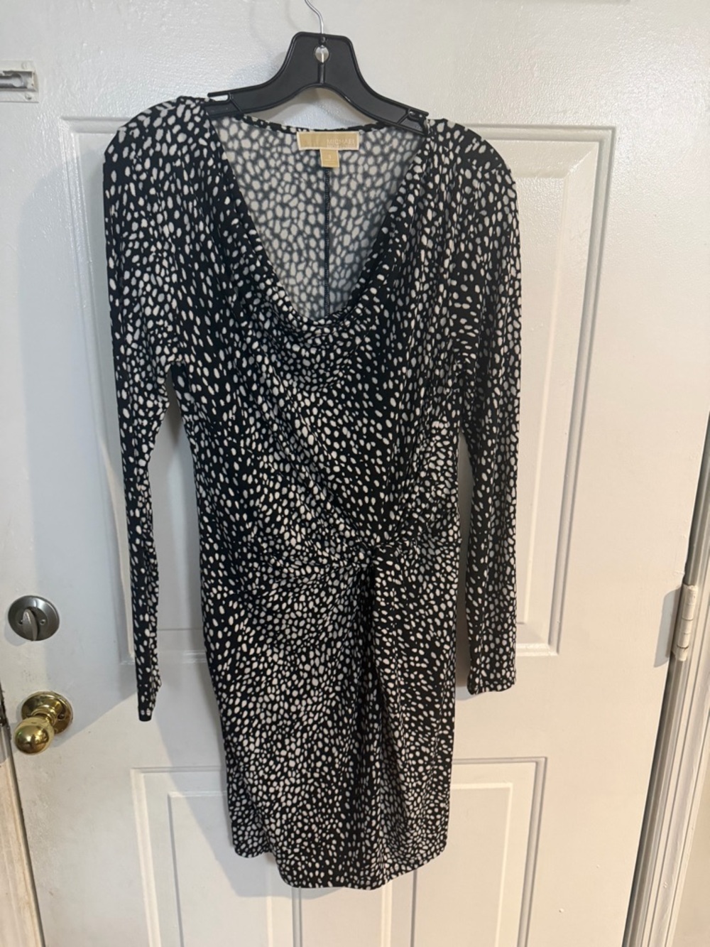 Michael Kors Black and White Pebble-Print Dress - Picture 3 of 4